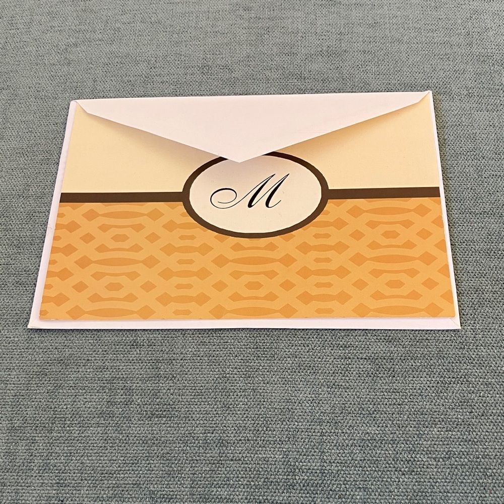 Colonial Williamsburg Blank Card, Letter M